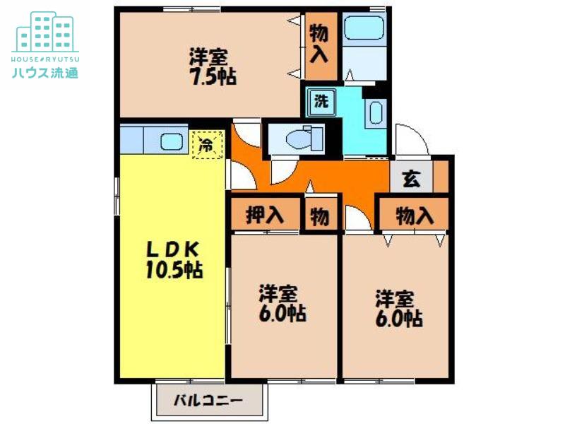 ウィルコーポ(3LDK/1階)の間取り写真