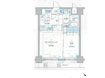 ベルシード梅島 ブランシュ(1LDK/2階)の間取り写真