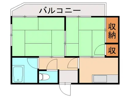 フローレンス南小倉(2K/4階)の間取り写真