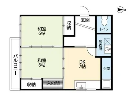 サンライト高橋(2DK/2階)の間取り写真