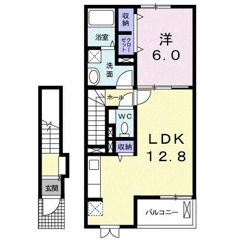 グランノーヴァ(1LDK/2階)の間取り写真