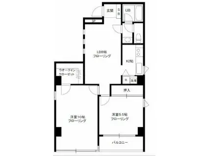 クレセント南町(2LDK/3階)の間取り写真