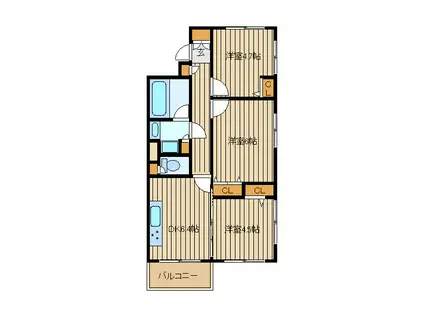 バームハイツ田無(3DK/6階)の間取り写真