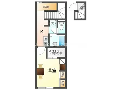 レオパレスコンフォートウィット(1K/2階)の間取り写真