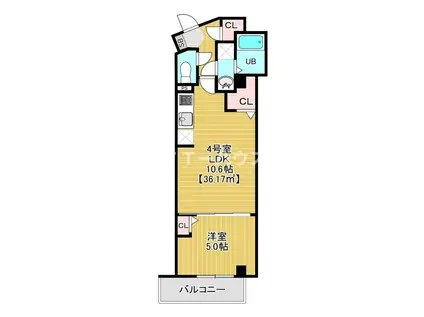 ルクセント検見川(1LDK/3階)の間取り写真