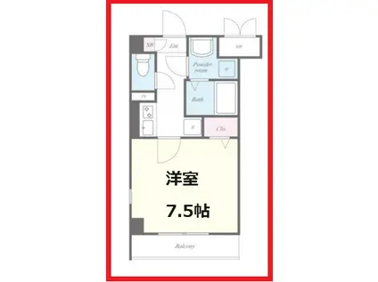 ティーグレイス(1K/2階)の間取り写真