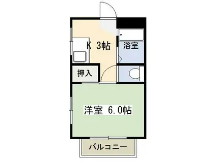 レジデンス中澤(1K/1階)の間取り写真