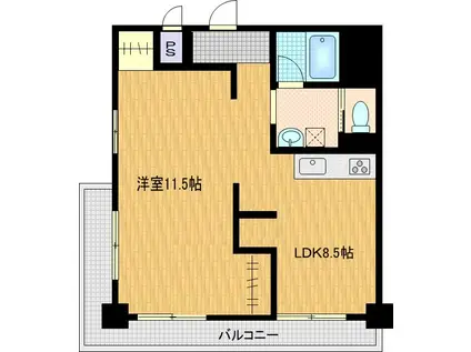 綱島グリーンアパルト(1LDK/4階)の間取り写真