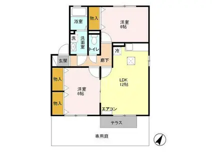 コートビビット(2LDK/2階)の間取り写真