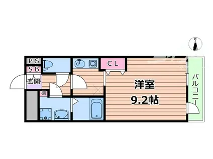 十三本町ウインズマンションII(1K/6階)の間取り写真