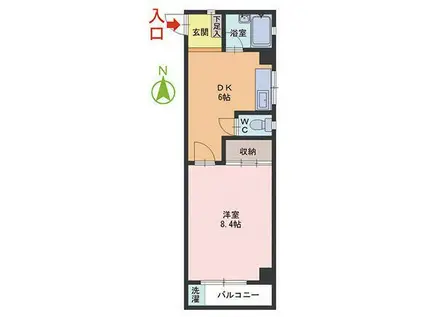 コーポ越前(1DK/5階)の間取り写真