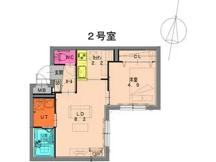 FAVORITE NAKANOSHIMA(1LDK/3階)の間取り写真