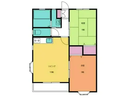 ル・バロン BLOCK.II(2LDK/1階)の間取り写真