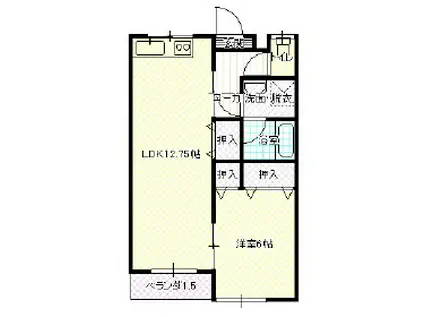 3RD SEIYO B棟(1LDK/2階)の間取り写真