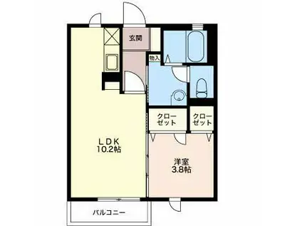 シトラスコート(1LDK/2階)の間取り写真