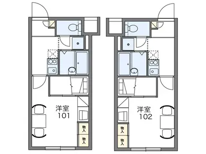 サランズ日吉(1K/1階)の間取り写真