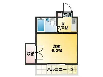 第1SNハウス(1K/4階)の間取り写真