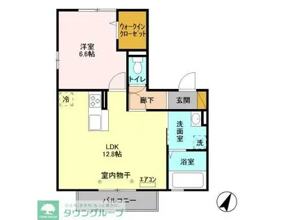 テラセゾン(1LDK/2階)の間取り写真