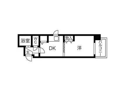 サポナール円山(1DK/4階)の間取り写真