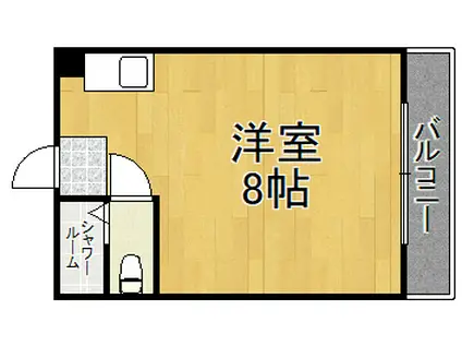 甲子園ピース(ワンルーム/3階)の間取り写真