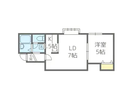 グランヴィア弐番館(1LDK/2階)の間取り写真