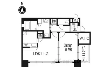 プレサンス京都烏丸爛都(1LDK/3階)の間取り写真