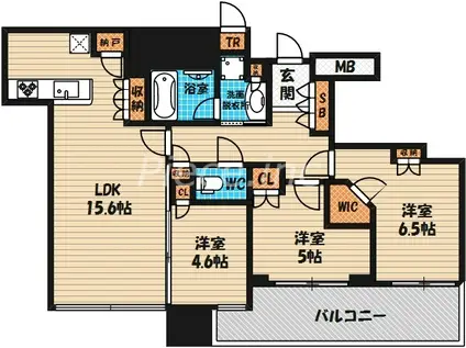 シティタワー梅田東(3LDK/8階)の間取り写真