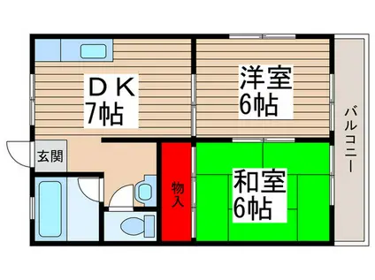 井上マンション(2DK/5階)の間取り写真