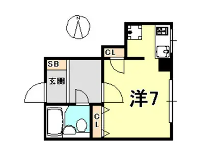 カワモトビル(ワンルーム/2階)の間取り写真