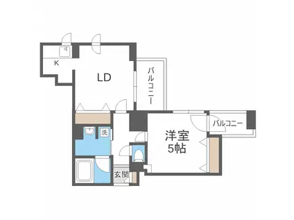 ラクラス札幌北7条(1LDK/6階)の間取り写真