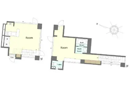 ＪＲ山手線 目黒駅 徒歩6分 3階建 築6年(1LDK/2階)の間取り写真