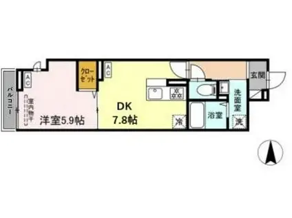 ルリアン千住緑町302(1DK/3階)の間取り写真