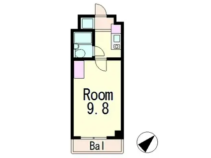 カレッジハウス奥井(1K/4階)の間取り写真