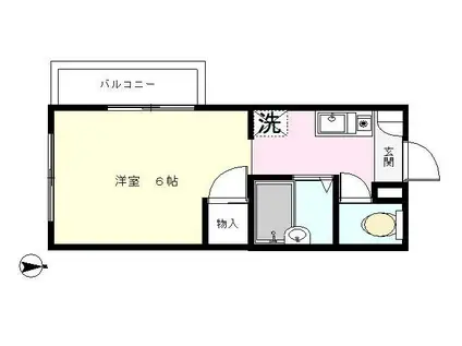 スイーテス(ワンルーム/2階)の間取り写真