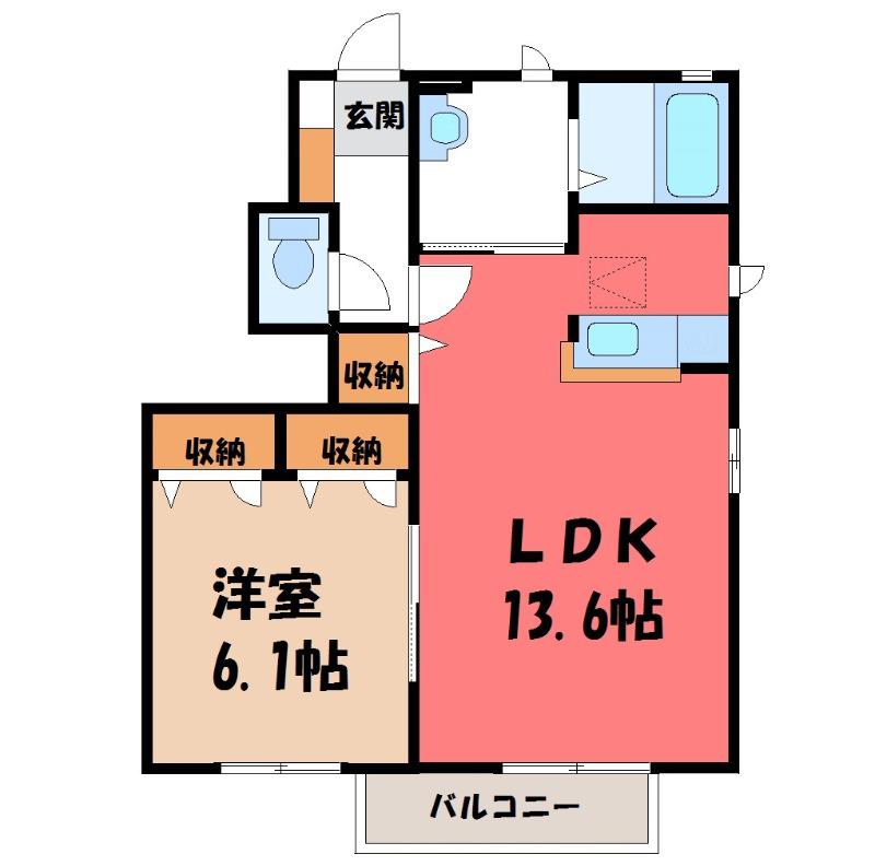 クレールメゾンD(1LDK/1階)の間取り写真