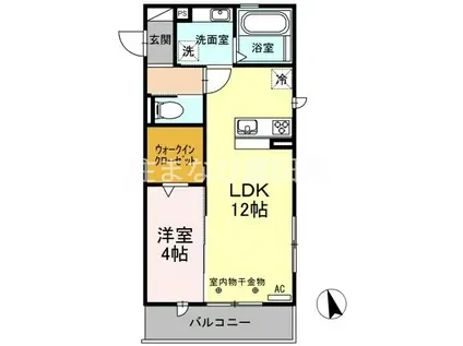 あいりす浄水(1LDK/2階)の間取り写真