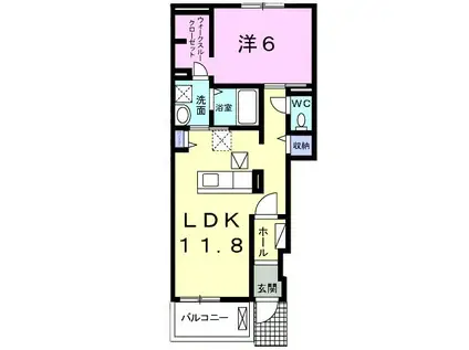 サンコート泉(1LDK/1階)の間取り写真