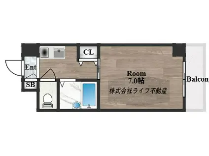 リップル布施イースト(1K/7階)の間取り写真