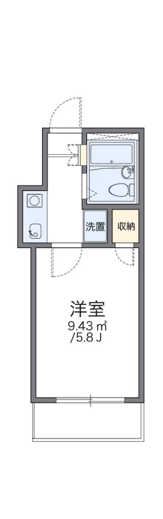 レオパレス美國(1K/2階)の間取り写真