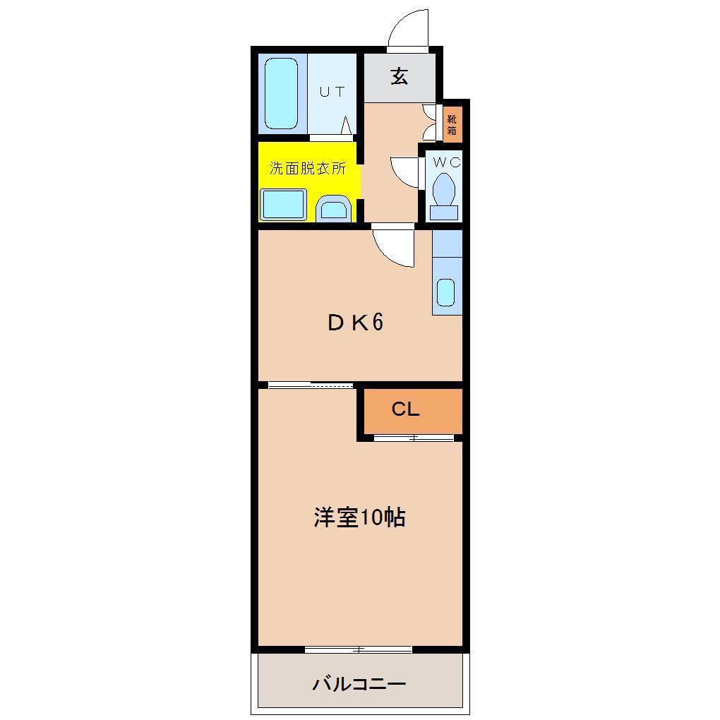 ALBA21(1DK/3階)の間取り写真