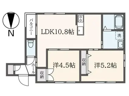 コンフォール(2LDK/2階)の間取り写真