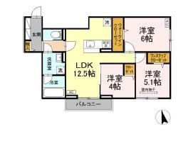 アクシス(3LDK/2階)の間取り写真