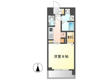 メルカーサ泉(1K/8階)の間取り写真