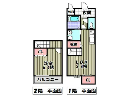 フジパレススリーハーブズほたる(1LDK/1階)の間取り写真