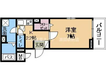 エレガント・M(1K/2階)の間取り写真