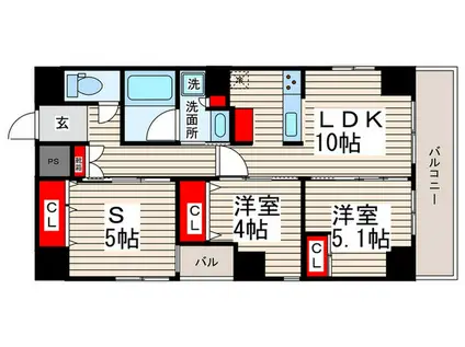 COLZA-KII(2SLDK/7階)の間取り写真