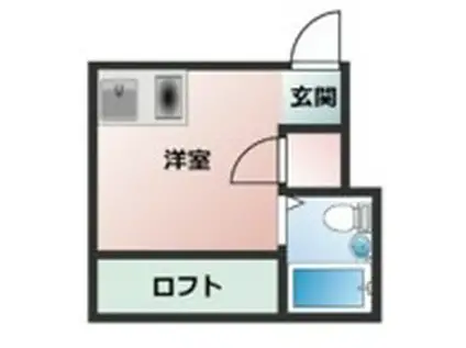 ラピュタ日野(ワンルーム/1階)の間取り写真