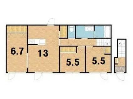 ソレーユ・東(3LDK/2階)の間取り写真
