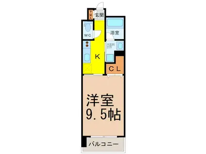 CASTELLO LUSSO(1K/7階)の間取り写真