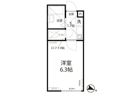 マローネ(1K/2階)の間取り写真